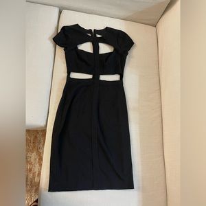 BCBGMaxazria black midi dress